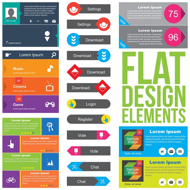Flat Web Design elements