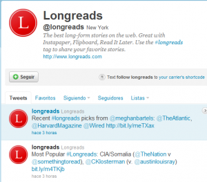 longreds el hashtag de twitter para articulos extensos