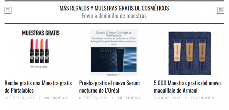 regalos y muestras gratis